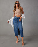 Hottie Dress A-Shaped Open Fork Thin Cowboy Half-Body Dress 2025 Spring And