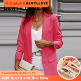 Elegant Long Sleeve Turn-down Collar Blazer Office Lady Formal Slim Coats 2020 Women's Demi-season Jacket