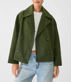 New Women's Big Collar Hair, Short Thick Long-Sleeved Coat