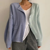 Sweater Women Loose Long-sleeve Knitted Cardigan Elegant Sweater Women Jacket 2021 Autumn Winter Simple Versatile