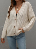 Cardigan For Women White Knitted Tops Elegant Cardigans Oversized Solid Autumn Women Cardigan With Buttons For