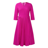 Women's Clothing 2025 Autumn New Fashion Temperament Elegant Solid Color Pressure Folding Large Size African