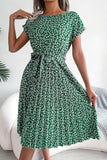 Floral Pleated Belted