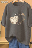 100 Cotton L-5XL Plus Size T Shirt Cartoon Print Tshirt Short Sleeve Women's Top Summer Kawaii Couple O Neck T