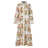 Elegant Printed Shirt Dress Women's Autumn Sundress ZANZEA Casual Long Sleeve Maxi Vestido Female Lapel Button