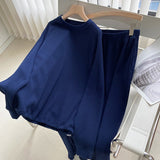 2022 Autumn Women Waffle Cotton Sweatshirt Suit Oversized Sets Female Loose Sweatshirt + Long Pants Suits Short