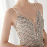 Shining Sequins V Neck Strapless Slim Formal Cocktail Party