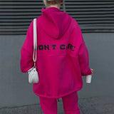 Pants Set Autumn Winter 2 Piece Sets Womens Outfits Tracksuit Y2k Tops Hoodies Straight Long Print Letter Loose 2023-Outfit