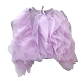 Elegant Patchwork Ruffles Chiffon Blouses Women O Neck Lantern Long Sleeve Loose Shirt Female Clothing