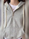Style Gray Hooded Hoodie In Autumn And Winter 2023-Outfit