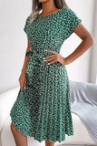 Floral Pleated Belted