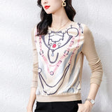 style Women's shirts Casual knitted Tshirt Tops T Shirt Basic bottoming shirts Ladies o-neck Long Sleeve Tee