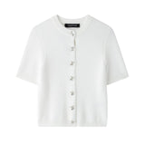 And Winter New Bow Buckle Buckle Short-Sleeved Knit Coat