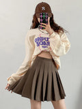 Pleated Skirts For Women Short White High Waist Mini Skirts With Shorts Inside A Line Gray pleated Skirt High Waist