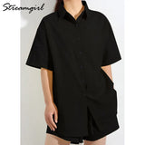 Linen Shorts Sets Summer 2022 Women Two Piece Women's Shorts Set Suits With Oversize Shorts Womens Two Piece Set