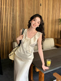 Xixi 13 Line Summer New Temperament V Tie With Small Shirt Sleeveless Leaves Side Top Woman