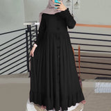 Casual Solid Puff Sleeve Ladies Kaftan Sundress ZANZEA Vintage Chiffon Dress Women 2023 Spring Ruffle Maxi Vestidos 425-1-Outfit