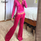 Pink Solid Sweet Cute Velvet NEW Flare Pants Design Pockets Drawstring Low Waist Slim Sexy Womens Joggers