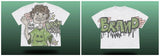 Loose Y2k Top Happy Hip Hop Print Short-Sleeved Goth T-Shirt Lovers' Sweatshirt Men's Wear-Outfit
