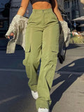Celmia Streetwear Cargo Pant Women Pockets Back Elastic Waist All-match Pantalones De Mujer Casual Fashion Thin