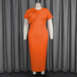 Women's Dress Party Solid Color Flower Dress