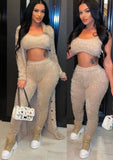 Casual Fuzzy Three-Piece Pants