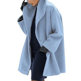 and American women's fashion plus size shawl collar woolen coat women's coat