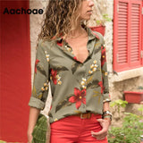 Womens Tops and Blouses 2021 Summer Floral Print Blouse Long Sleeve Turn Down Collar Office Shirt Blusas Mujer Plus