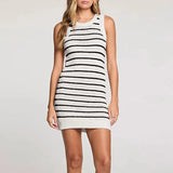 Dress Double Side High Fork Sling With Beautiful Back Knitted Dress Beach Hooded