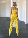 Sexy Blue Crop Top Two Piece Set Women Summer Bodycon High Waist Pants Set Lady Elegant Slim Pencil Trouser