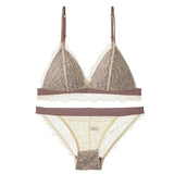Quality French Bralette Sexy Lace Ultra-Thin Bra Set Women Wire Free Underwear Soft Cup Bras and Brand 4 Color S M L