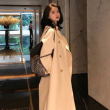 New Double-sided Woollen Cloth With Thin Waist, Medium Length Windbreaker With Fashionable Temperament, Women's Winter
