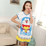 Women Cute Cartoon Polka Dot Sleepwear Short Sleeve Sleepshirt Sleepdress 10