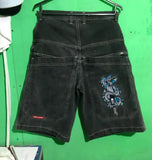 Denim Shorts Hip-Hop Pocket Baggy Denim Shorts Male Gothic Original-Outfit