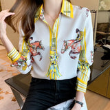 print ladies shirts Women's Blouses 2022 Spring Summer Long Sleeve casual Shirts Tops Blusas