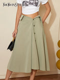 Solid Loose Skirt For Women High Waist Irregular Temperament Chic Style Skirts Females Summer Clothing Fashion