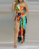 2021 new tube top pleated two-piece