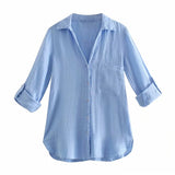 Women Solid Shirts Long Sleeve Turn Down Collar Solid Office Lady Shirts Candy Color Casual Loose Tops Chemise