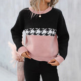 Temperament V-Neck Long-Sleeved Open-Shirted Women's Sweater Bump-Colored Bag Side With Pocket Casual