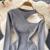 Design Off Shoulder Rompers Female Long Sleeve Solid Slim Jumpsuits Autumn Sexy Korean Streetwear Short Bodysuit