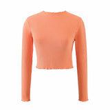 spring and autumn women's clothing new simple temperament goddess solid color round neck long sleeve