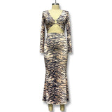 Women's Clothing 2025 Autumn New Tiger Ring Wood Ear Exposed Umbilical Dress Suit