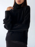 Turtleneck Women Sweater Oversize Warm Knitted Pullover Loose Sweater Woman Winter 2022 Thick Sweater Winter