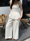 Xixi 2025 Summer Temperament Elegant Suspension Shirt + High Waist Half-Styles Two-Piece Set Women's