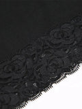 sleeve crop top with square neckline and lace