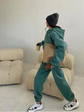 2021 Spring Women Hoodies Sweatshirt Tracksuit Fleece Cotton 2 Pieces Sets Pants