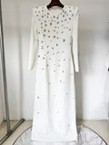 Star Temperament Elegant Heavy Industry Nails And Diamonds Long Sleeve Long Dress Dress Dress