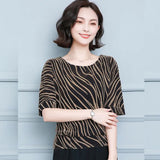 Spring and Summer New Women's Striped Office Lady Style Short Sleeve Blouse Plus Size 4XL Women Base Shirt Blusas