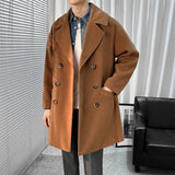Woolen Coat Men's Knee-Long Ins Woolen Coat Autumn And Winter New Handsome Warm Trench Coat 2023-Outfit