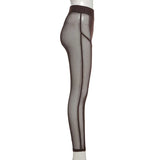 Sisterlinda Sexy Mesh See Through Skinny Summer Pants Women High Waist Fitness Striped Leggings Body-Shaping Pantalones De